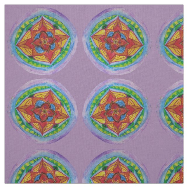 Tela pintada de mango Zen Hand del Centro Mandala (Retal)