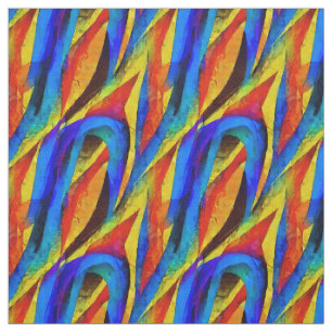 Tela Pintado artístico noruego a mano, abstracto, azul