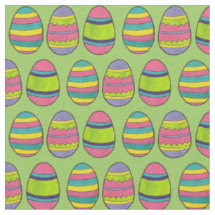 Tela Pintado Feliz Cesta de Pascua Huevos Rosa Verde