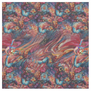 Tela Pintando flores de fantasía expresan la alegría de