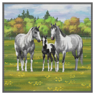 Tela Pintar los caballos de pintura de guijarros de gri