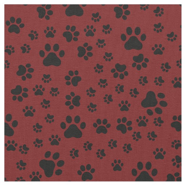 Tela Pintas negras sobre rojo oscuro (De cerca)