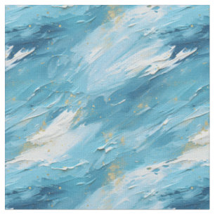 Tela Pintura abstracta azul y blanca