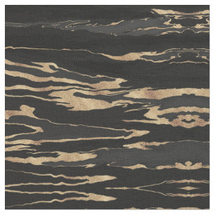 Tela Pintura abstracta de mármol negro de oro