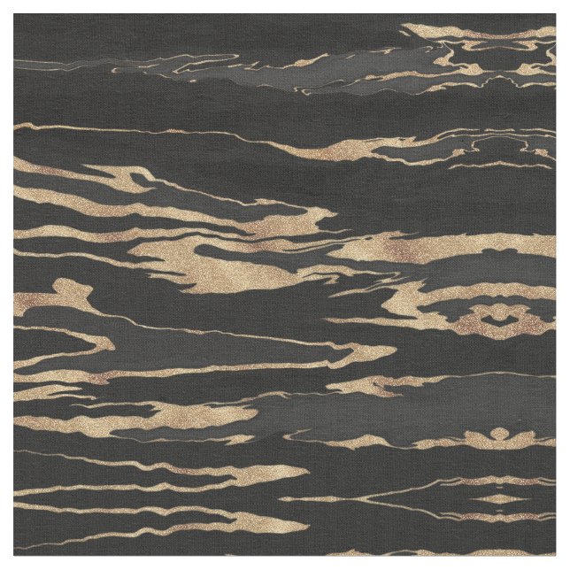 Tela Pintura abstracta de mármol negro de oro (De cerca)