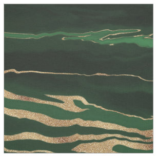 Tela Pintura abstracta de mármol verde dorado