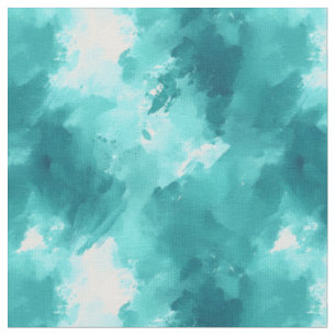 Tela Pintura abstracta verde azulada y turquesa