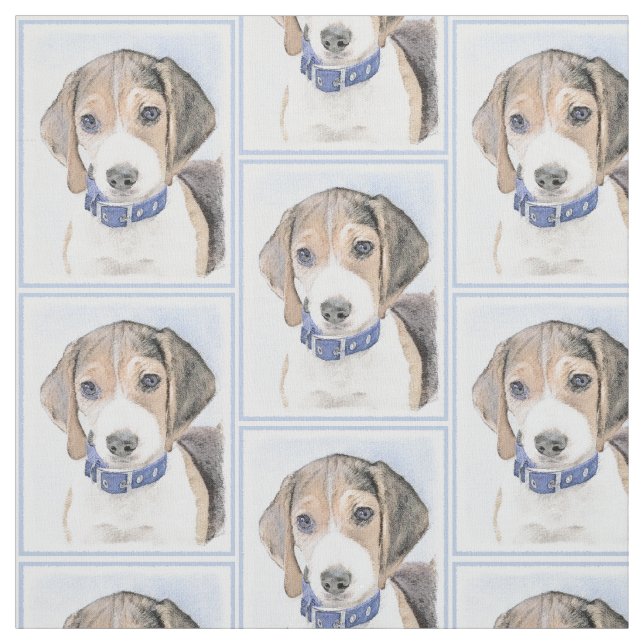 Tela Pintura Beagle - Arte Perro Original Cuto (Retal)