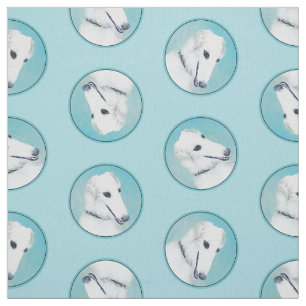 Tela Pintura blanca de Borzoi Arte de perro lobo ruso