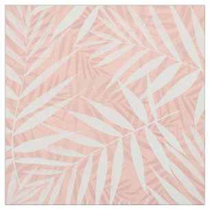 Tela Pintura blanca tropical elegante de las hojas de