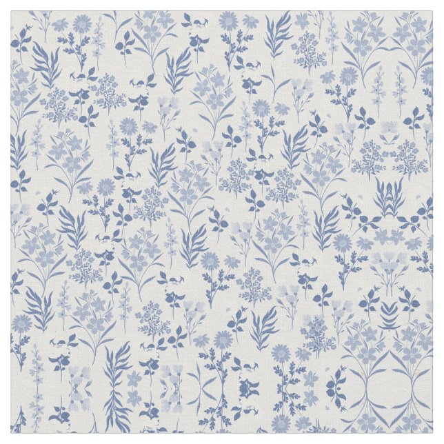 Tela Pintura botánica de las flores azules (De cerca)
