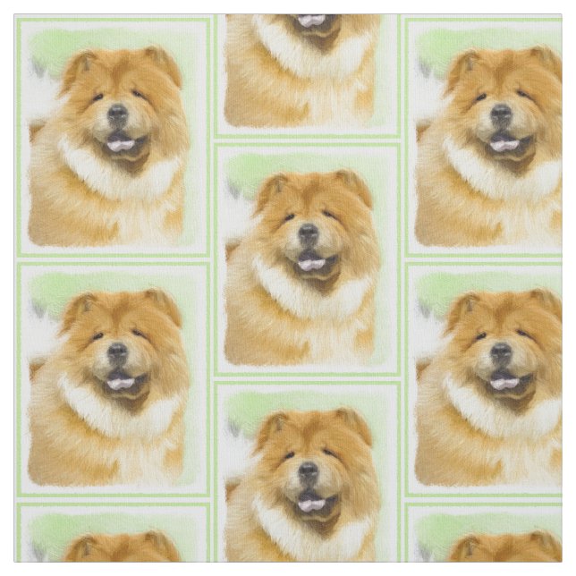 Tela Pintura Chow Chow - Arte Perro Original. (Retal)