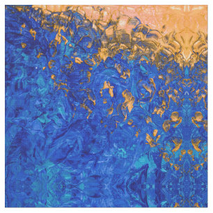 Tela Pintura de acrílico amarillo dorado con cobalto az