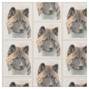 Tela Pintura de Akita - Arte de perro original curado