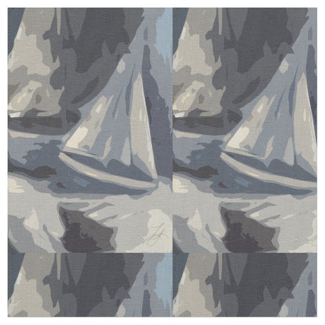 Tela Pintura de barco de vela (De cerca)
