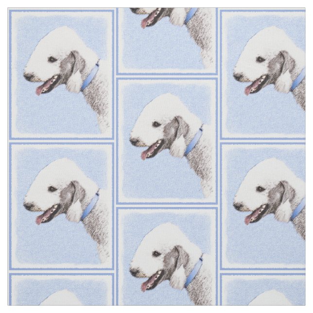 Tela Pintura de Bedlington Terrier - Original Perro Art (Retal)