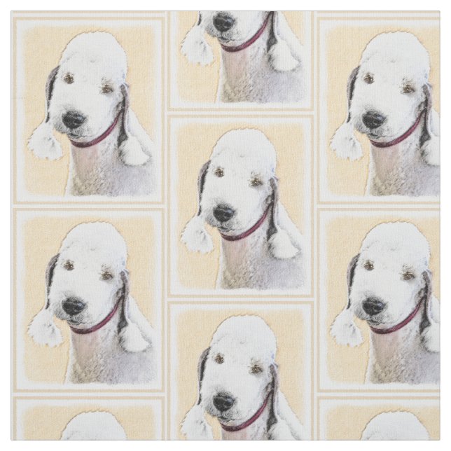 Tela Pintura de Bedlington Terrier - Original Perro Art (Retal)