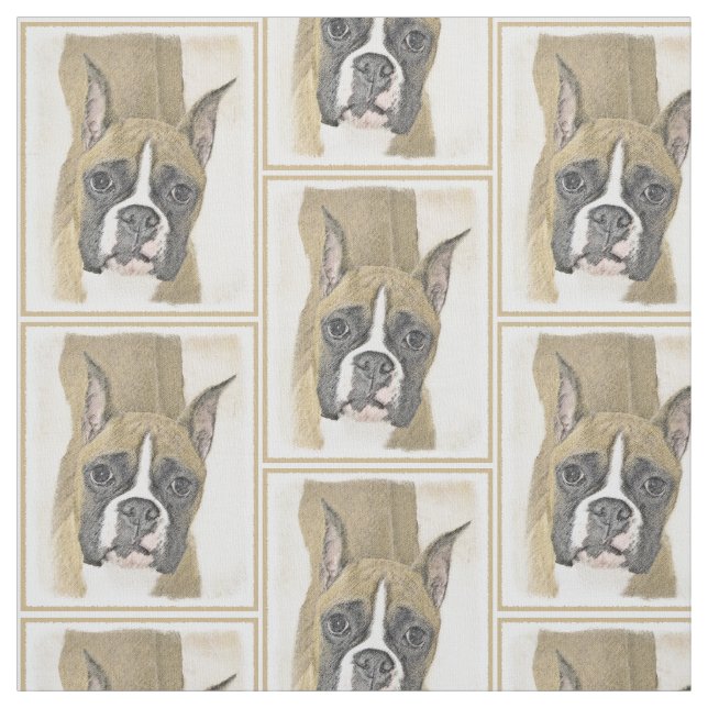 Tela Pintura de Boxer - Arte de Perro Original. (Retal)