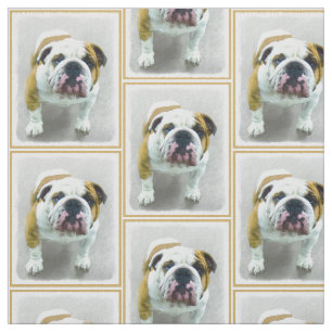 Tela Pintura de Bulldog: adorable arte original del per