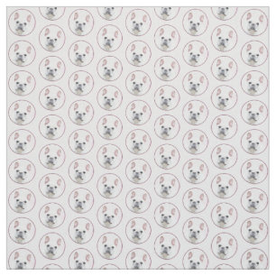 Tela Pintura de Bulldog francés (crema/blanco) - Arte 