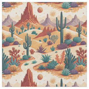 Tela Pintura de Cactus del Desierto del Sudoeste y Cañó