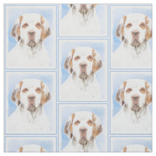 Tela Pintura de Clumber Spaniel - Arte de Perro Origina