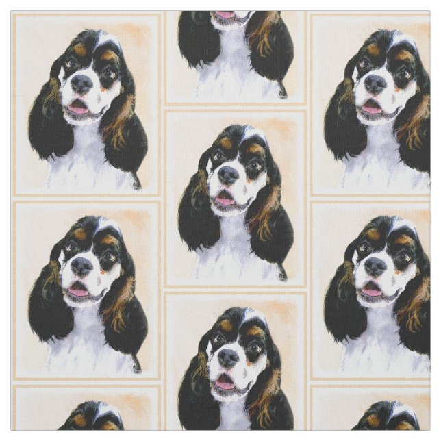 Tela Pintura de Cocker Spaniel (Parti) - Original Perro (Retal)