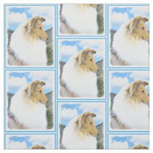 Tela Pintura de Collie in Mountains (Rough) - Perro Art