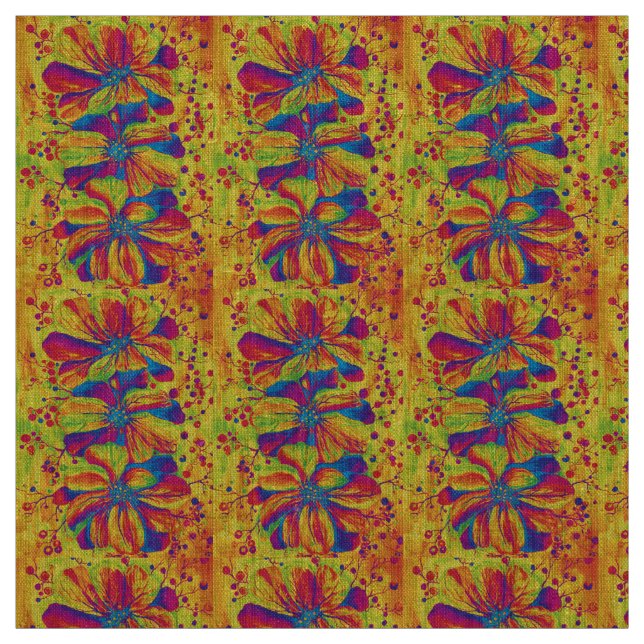 Tela Pintura de flores de delfinio (Retal)