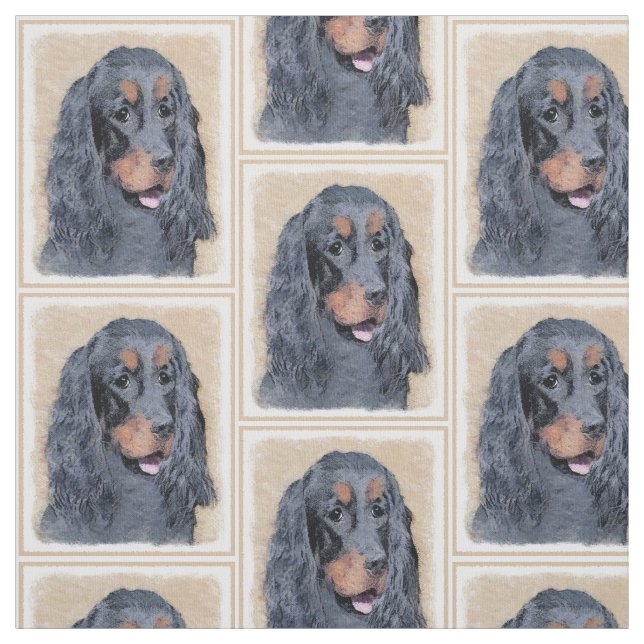Tela Pintura de Gordon Setter - Arte de Perro Original. (Retal)