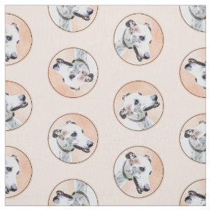 Tela Pintura de Greyhound Cute Rojo Blanco Original Per