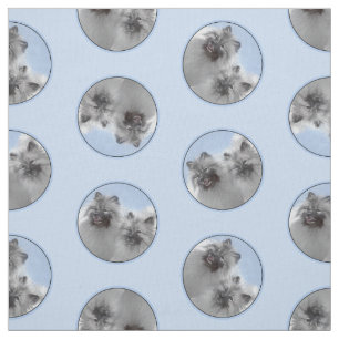 Tela Pintura de Keeshond 2 Keeshonden Original Dog Art