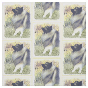 Tela Pintura de Keeshond Aspen - Arte Perro Original Cu