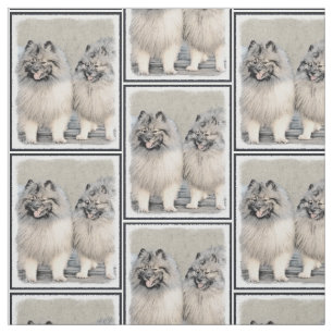 Tela Pintura de Keeshond Brothers - Arte Perro Original