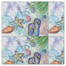 Pintura de la acuarela del flip-flop de la isla de