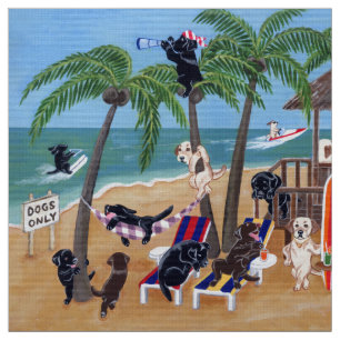 Tela Pintura de Labradors de las vacaciones de verano