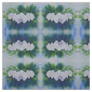 Tela Pintura de orquídea de acuarela blanca, verde botá