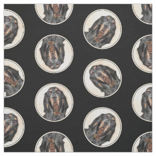 Tela Pintura de perro original de color negro y moreno