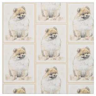 Tela Pintura de Pomeranian (naranja) - arte original