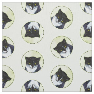 Tela Pintura de retrato de gato de Tuxedo Arte original