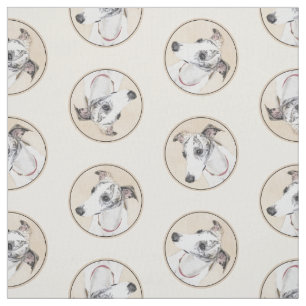 Tela Pintura de Whippet Brindle White Original Dog Art