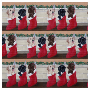 Tela Pintura del navidad de los perritos del labrador