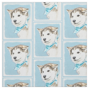 Tela Pintura del perrito del husky siberiano - arte