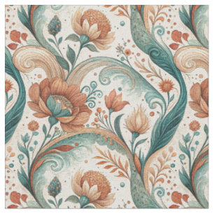 Tela Pintura mural floral Art Nouveau vintage