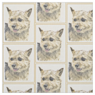 Tela Pintura Norwich Terrier - Arte de Perro Original.
