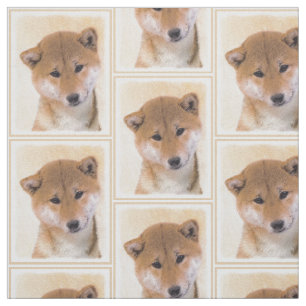 Tela Pintura (roja) de Shiba Inu - arte original del