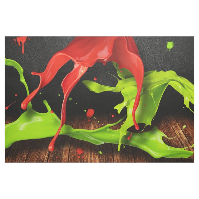 Tela Pintura roja verde (Yarda)