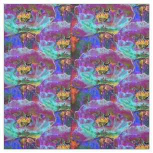 Tela Pintura romántica y elegante de flores verde azula