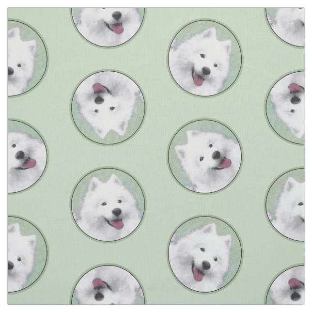 Tela Pintura Samoyed Blanco Cute Original Mascota Perro (Retal)