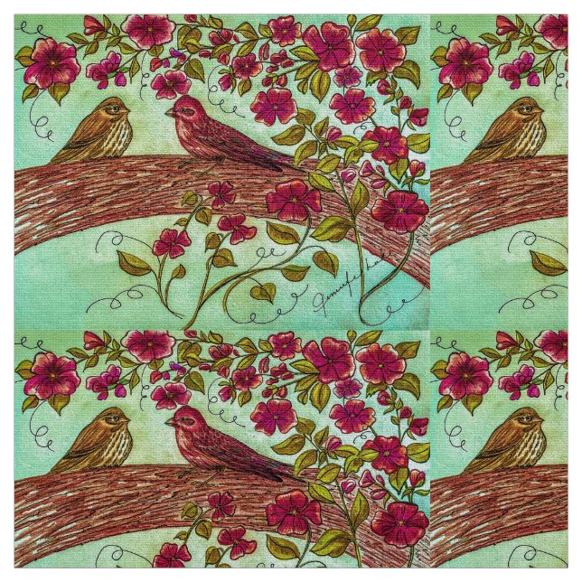 Tela Pinzones Vintage (Retal)